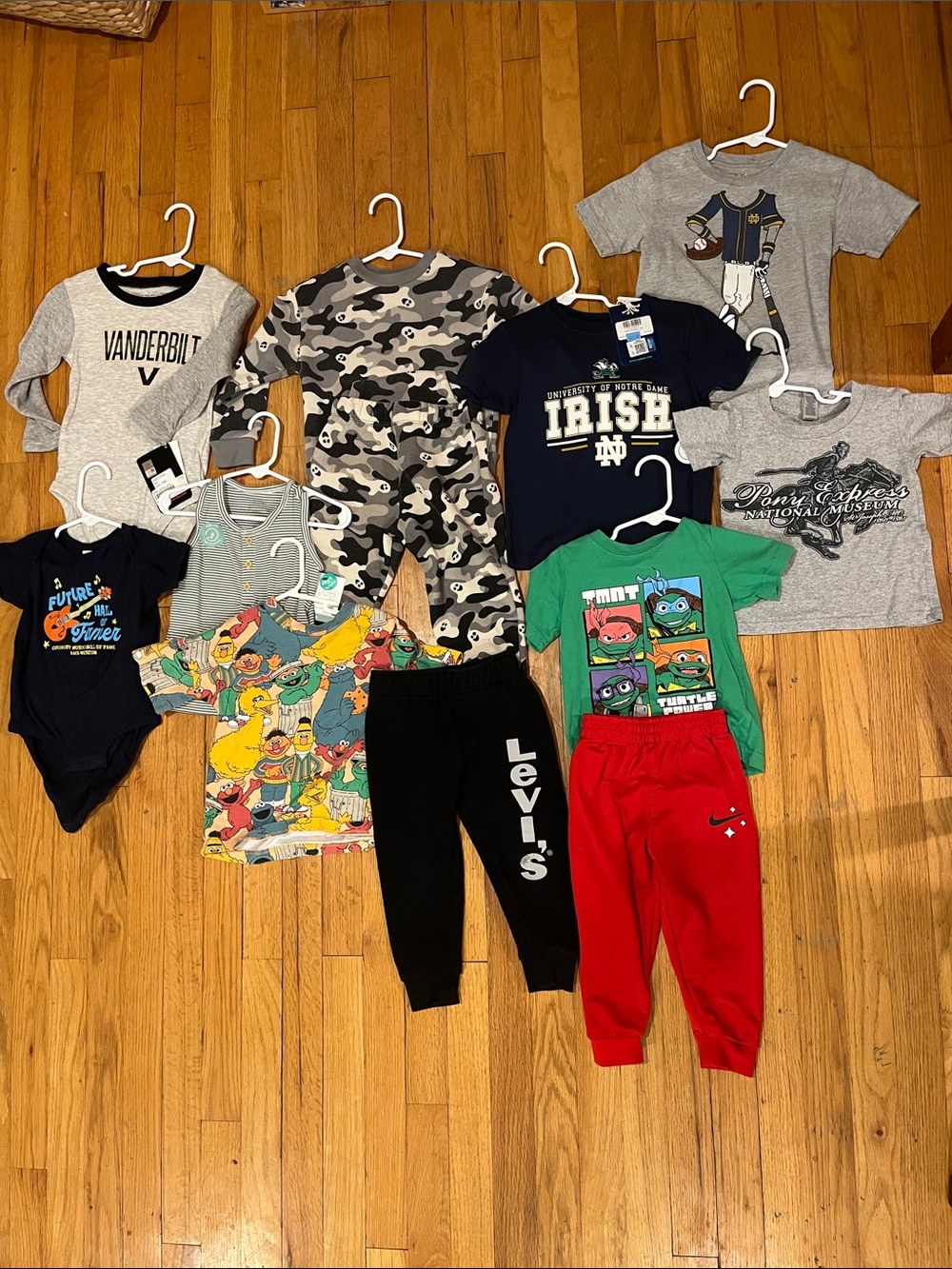Mixed Toddler Clothing Lot 18M & 2T- Nike, Sesame Street, TMNT, Levis & More